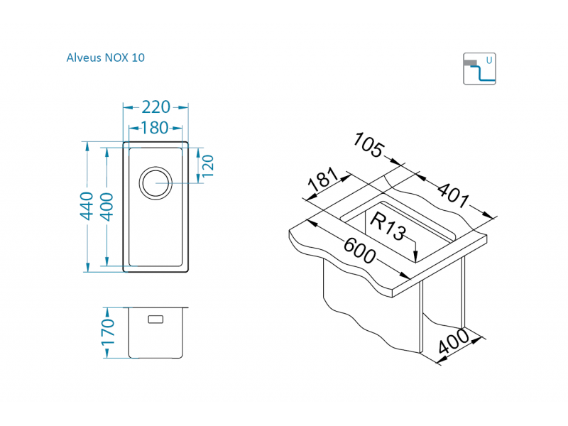 Alveus Nox 10 dimenzije